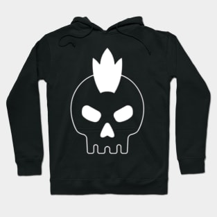 Queen skull, in white, with a crown on a black background. Hoodie